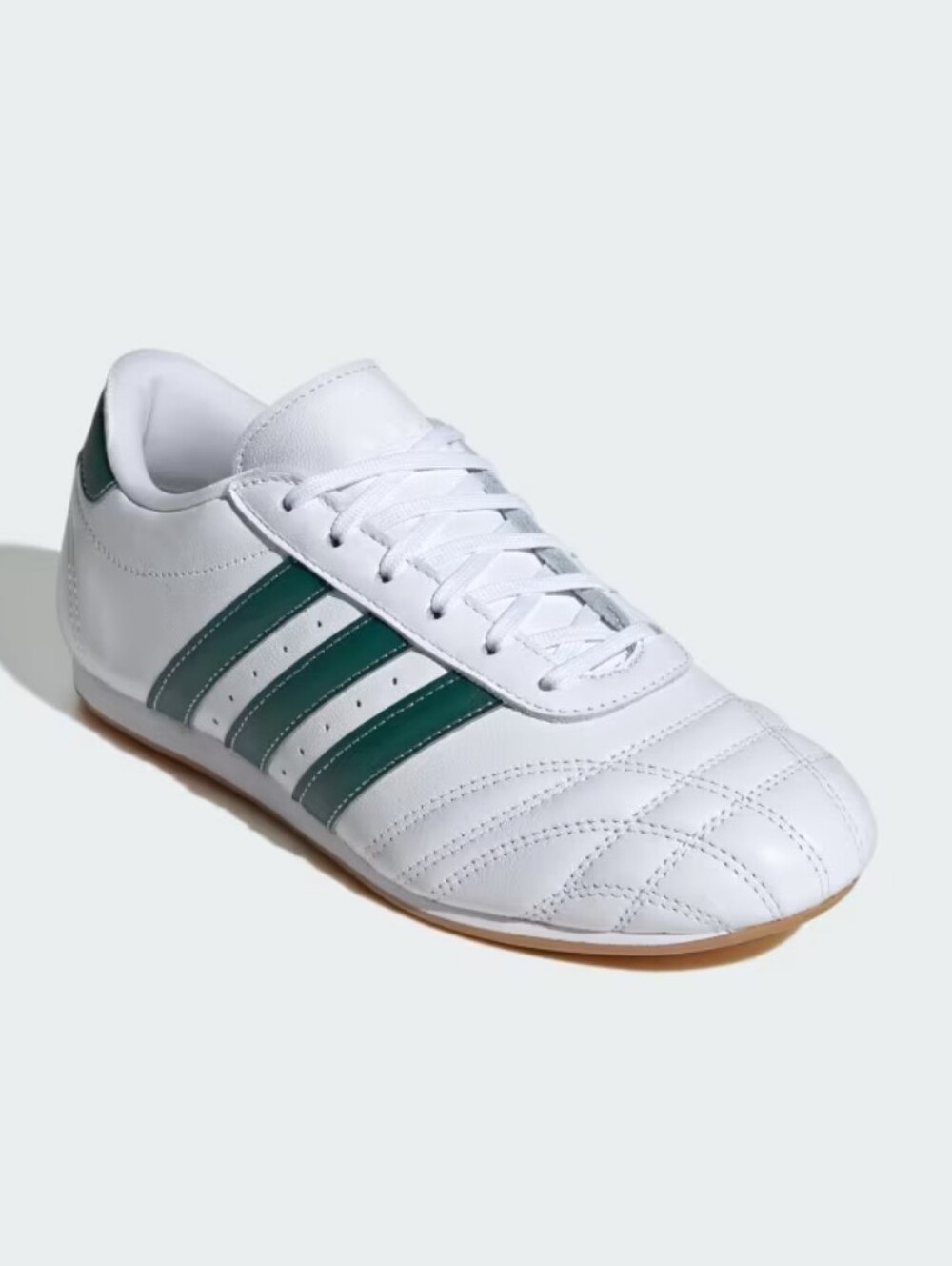 NWT Unisex adidas Taekwondo Lace Shoes — White with Green Stripes - Picture 6 of 11